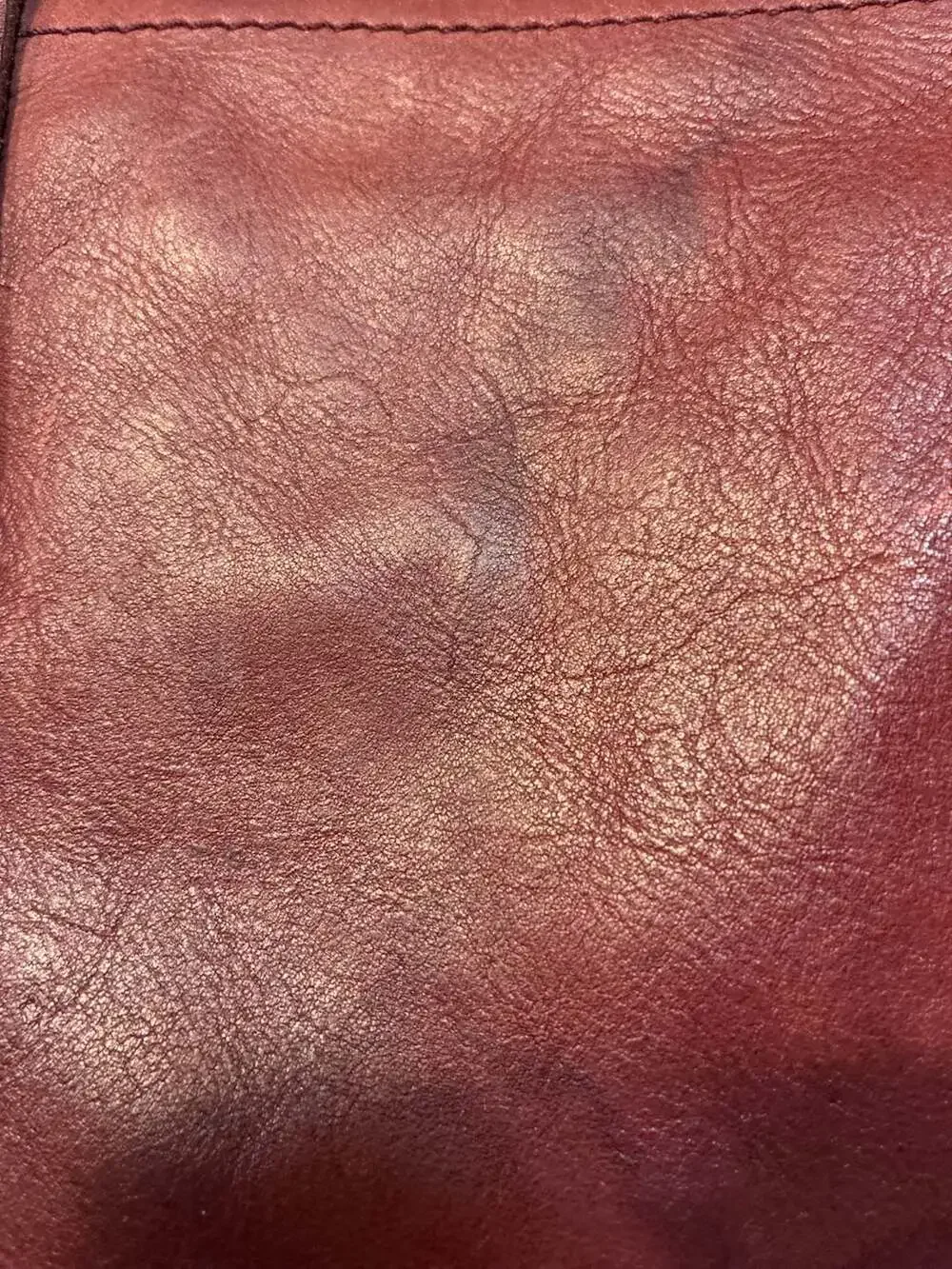 Aunts & Uncles Maroon Leather Small Crossbody Bag with Studded Strap